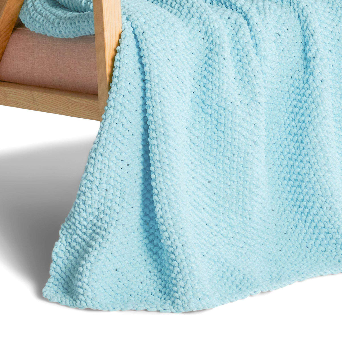 Knit Blanket made in Bernat Plush Big Yarn