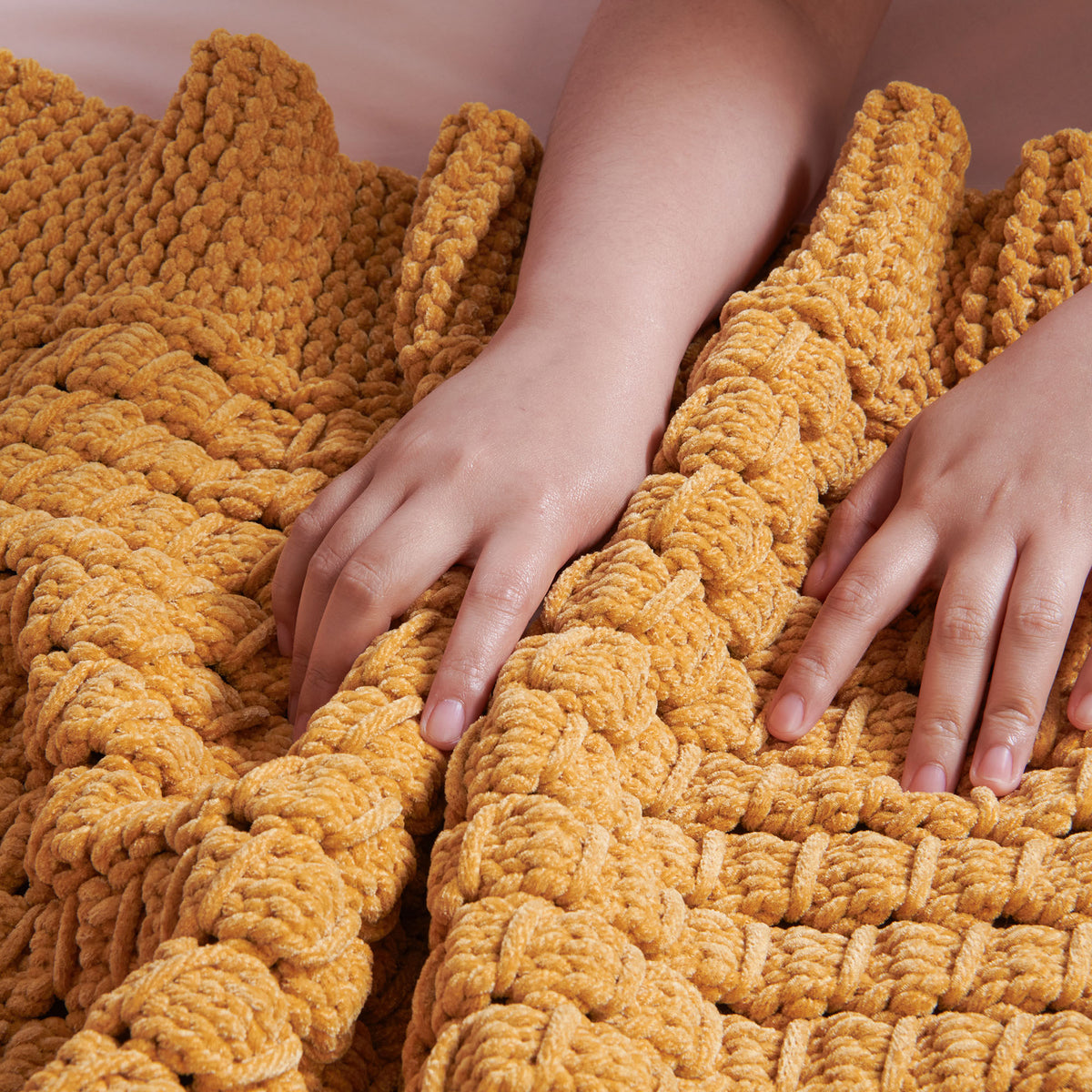 Knit Blanket made in Bernat Plush Yarn