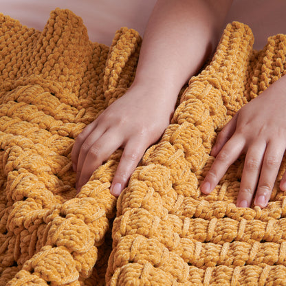 Bernat Do the Twist Knit Blanket Knit Blanket made in Bernat Plush Yarn