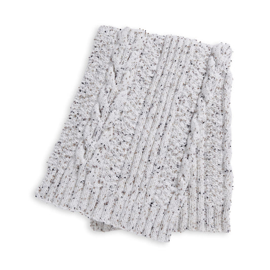 Knit Blanket made in Bernat Forever Fleece Tweeds Yarn