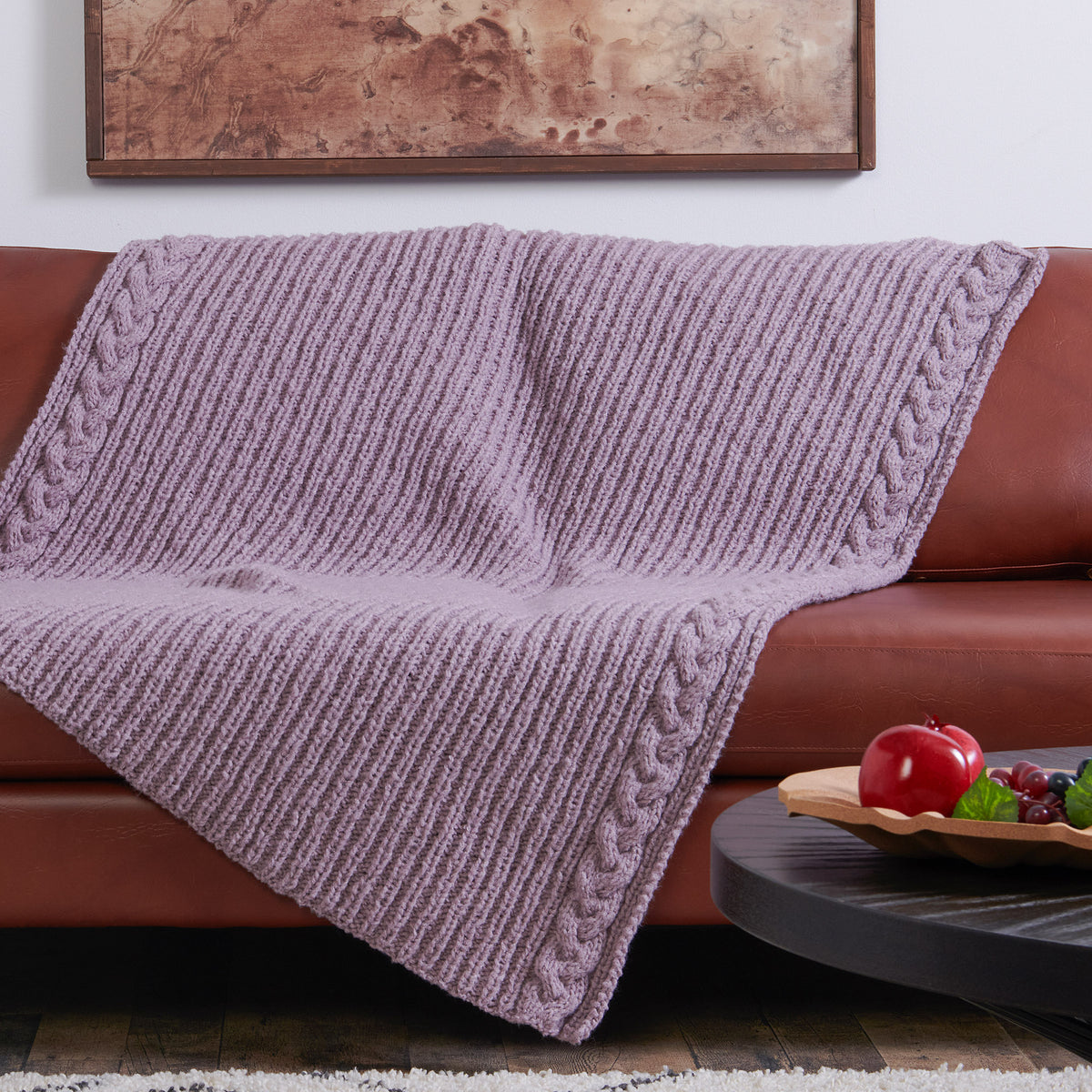 Knit Blanket made in Bernat Felted Yarn