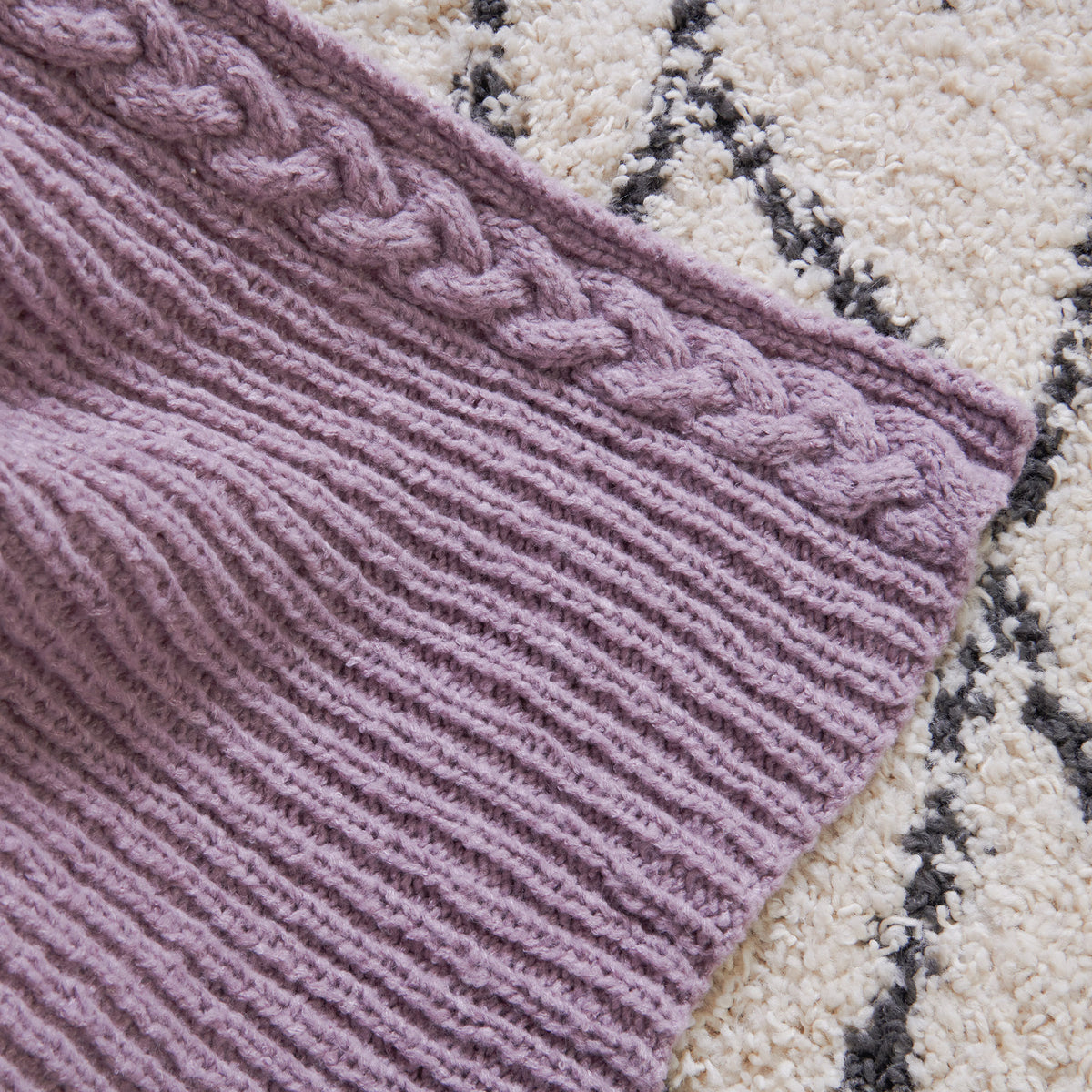 Knit Blanket made in Bernat Felted Yarn