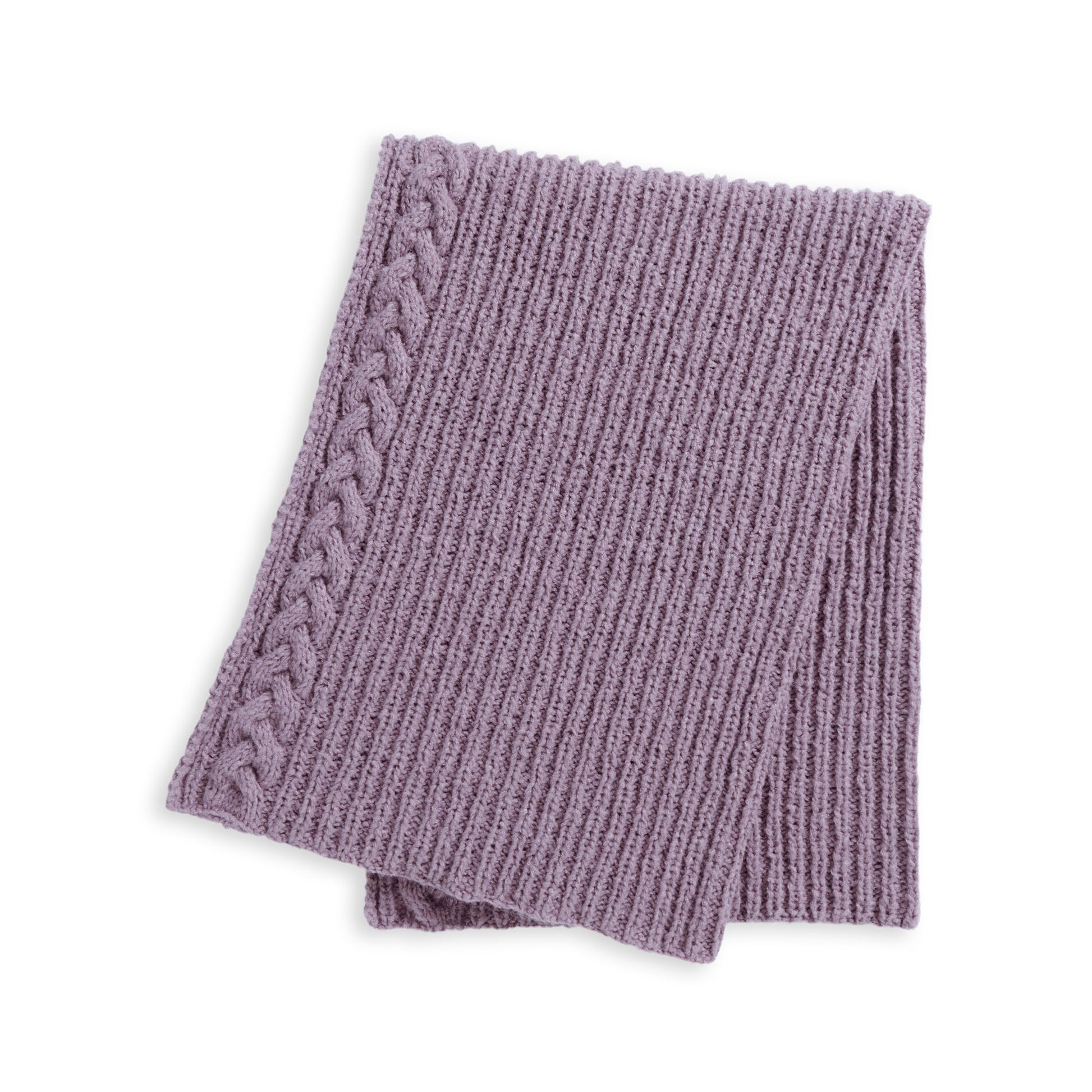 Free Bernat Lots of Ribs & Cable Edges Knit Blanket Pattern