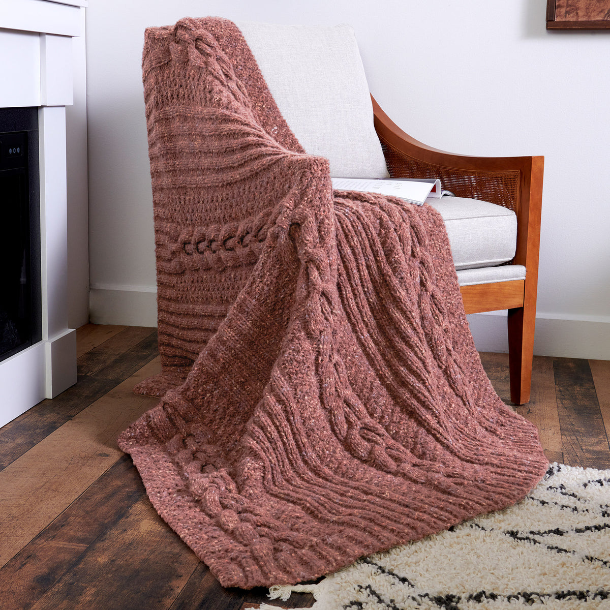 Knit Blanket made in Bernat Felted Yarn