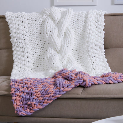 Bernat Conspicuous Cable Knit Lapghan Knit Lapghan made in Bernat Yarn