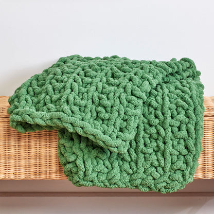Bernat Cozy Cottage Broken Rib Knit Blanket Green Frost