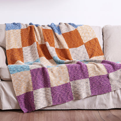 Bernat Lattice Checkered Knit Blanket Knit Blanket made in Bernat Lattice Yarn