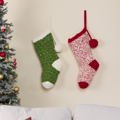 Bernat Bobble and Shine Knit Stocking Bernat Bobble and Shine Knit Stocking