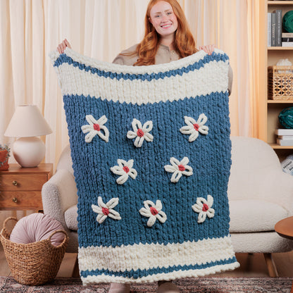 Bernat Knit Daisy Blanket Bernat Knit Daisy Blanket