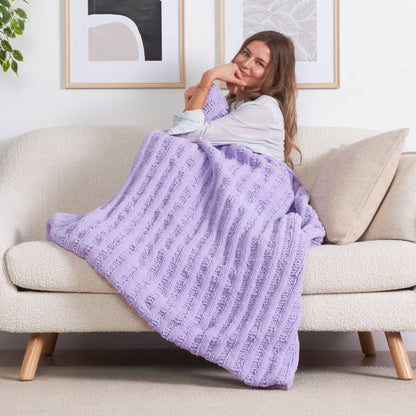 Bernat Triple Slip Stitch Ruffle Ribbed Knit Blanket Bernat Triple Slip Stitch Ruffle Ribbed Knit Blanket