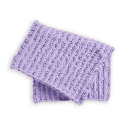 Bernat Triple Slip Stitch Ruffle Ribbed Knit Blanket Bernat Triple Slip Stitch Ruffle Ribbed Knit Blanket