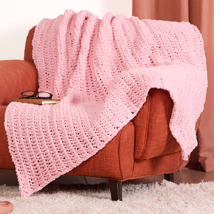 Bernat Beginner Eyelet Bliss Knit Blanket Bernat Beginner Eyelet Bliss Knit Blanket