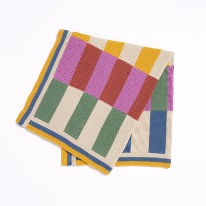 Bernat Harmonious Stripes Garter Knit Blanket Bernat Harmonious Stripes Garter Knit Blanket