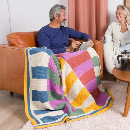 Bernat Harmonious Stripes Garter Knit Blanket Bernat Harmonious Stripes Garter Knit Blanket