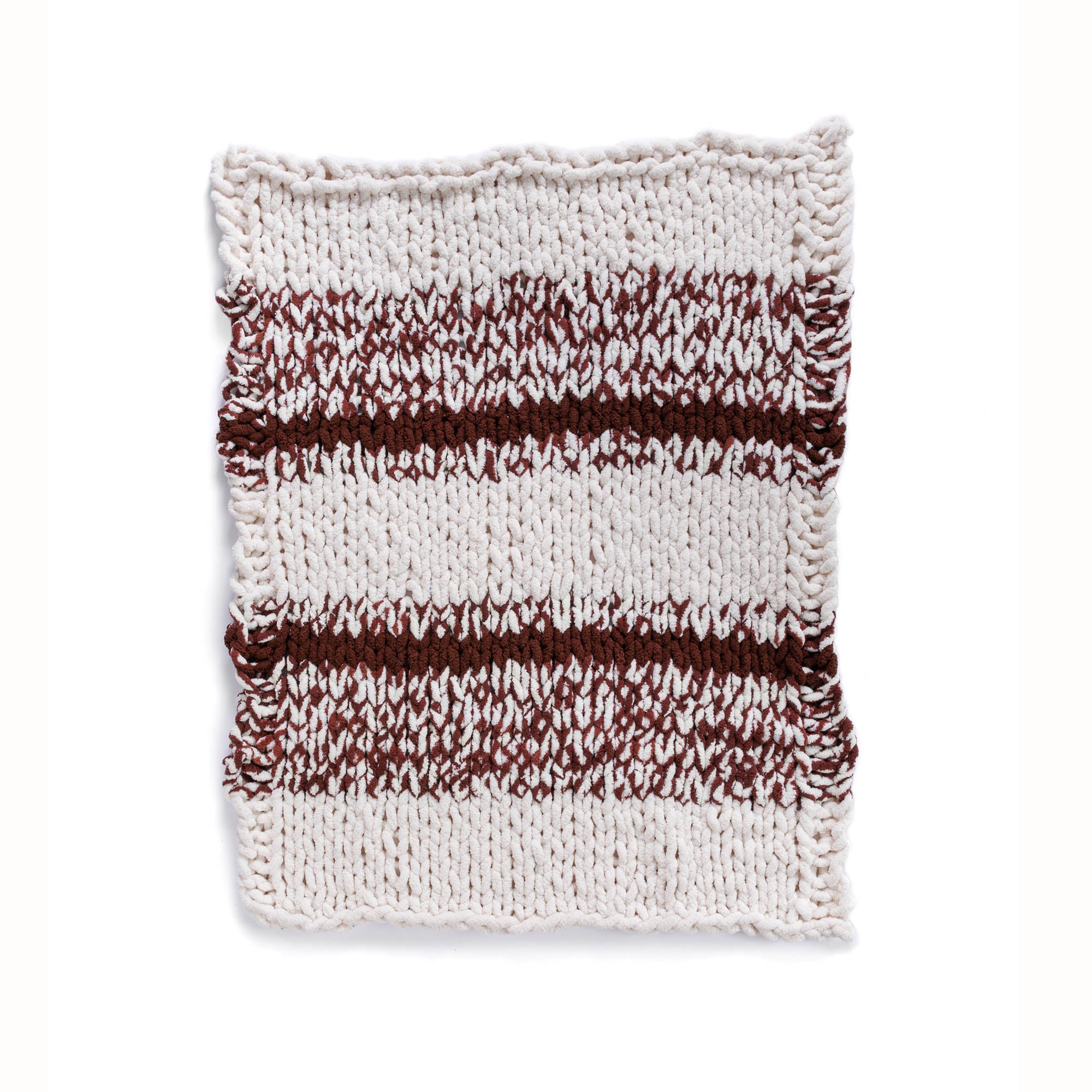 Free Beginner Bernat Simple Striping Table Knit Blanket Pattern ...