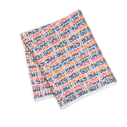 Bernat "You Got This" Knit Mosaic Blanket Bernat "You Got This" Knit Mosaic Blanket