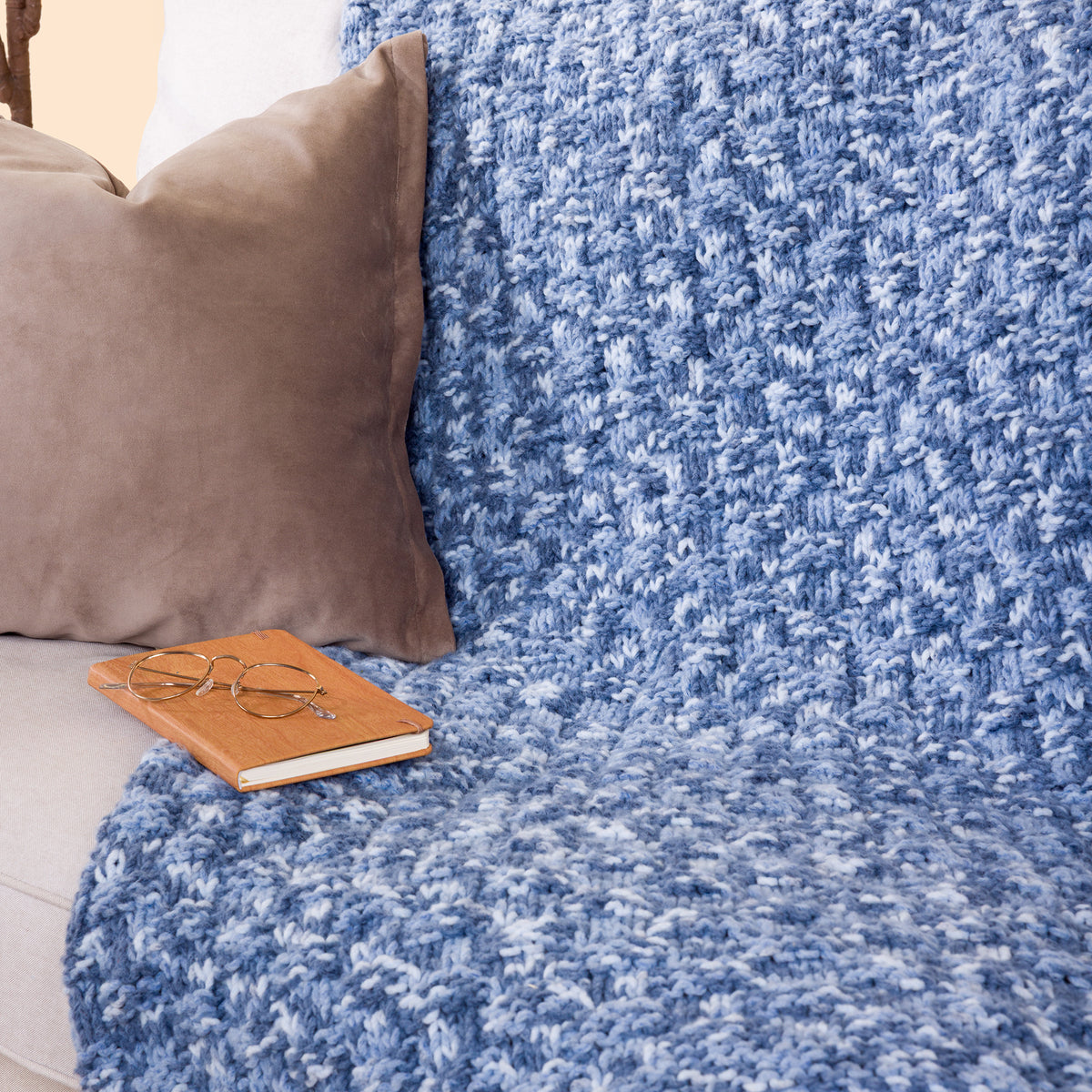 Moonspell Knit Blanket made using Bernat yarn