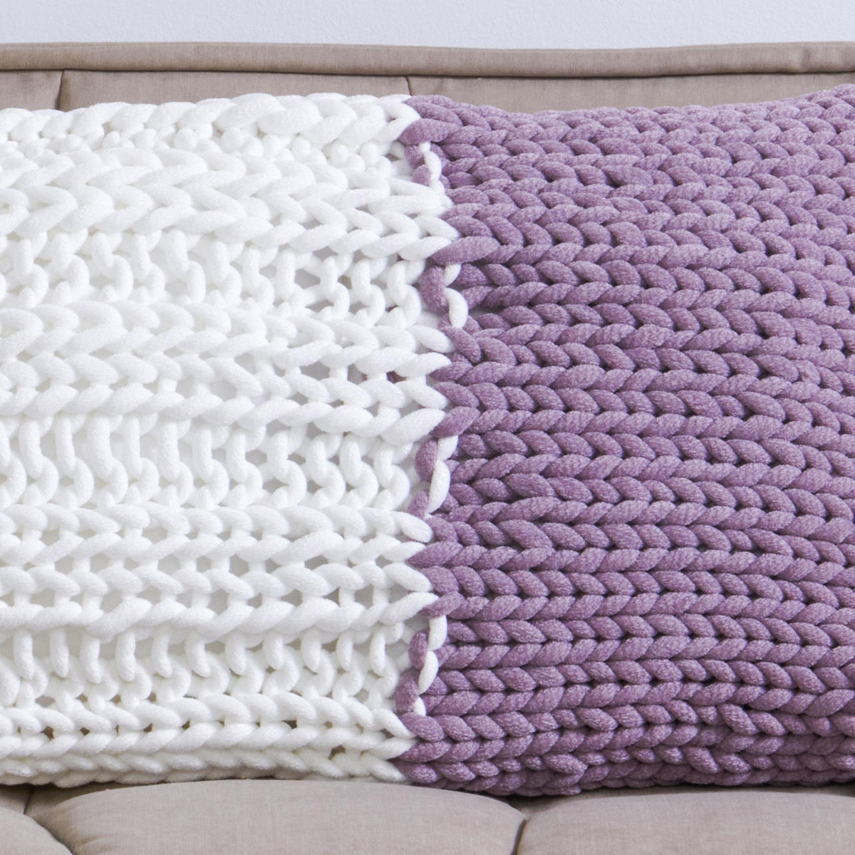 Knit Pillow made in Bernat Yarn