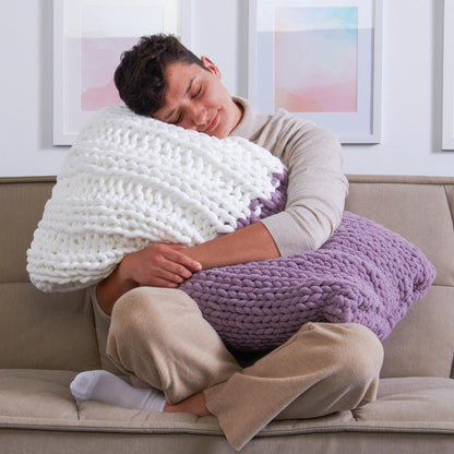 Bernat Big Snuggle Knit Pillow Knit Pillow made in Bernat Yarn