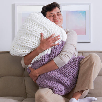 Bernat Big Snuggle Knit Pillow Knit Pillow made in Bernat Yarn