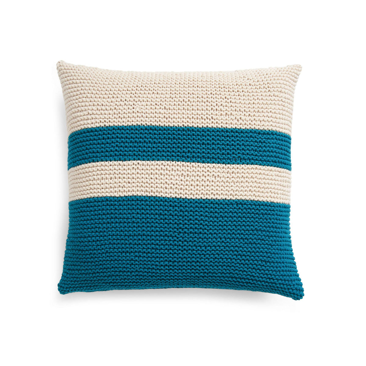 Knit Pillow made in Bernat Maker Yarn