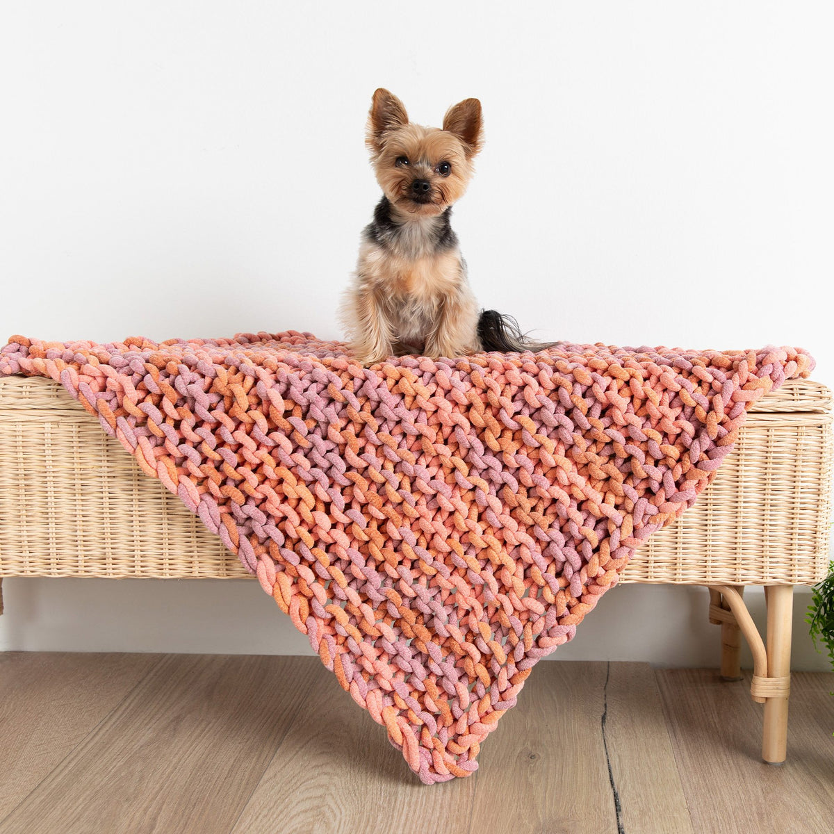 Knit Blanket made in Bernat Plush Big Yarn