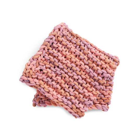 Knit Blanket made in Bernat Plush Big Yarn