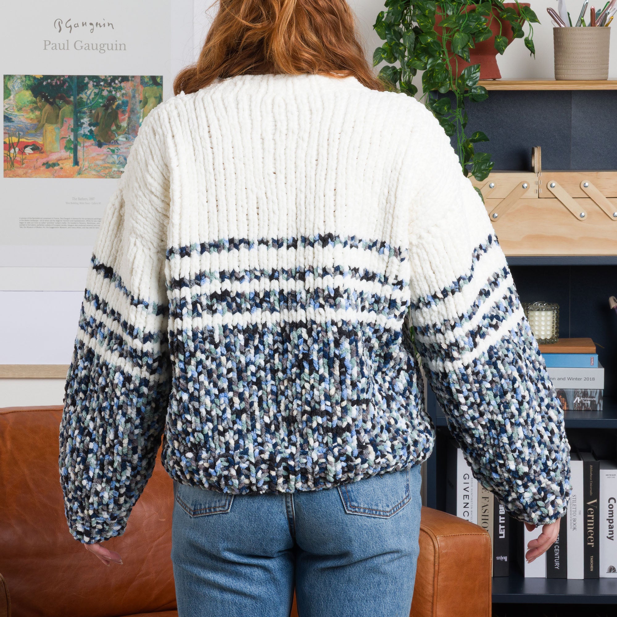 Free Easy Bernat Pixilated Stripes Knit Pullover Pattern