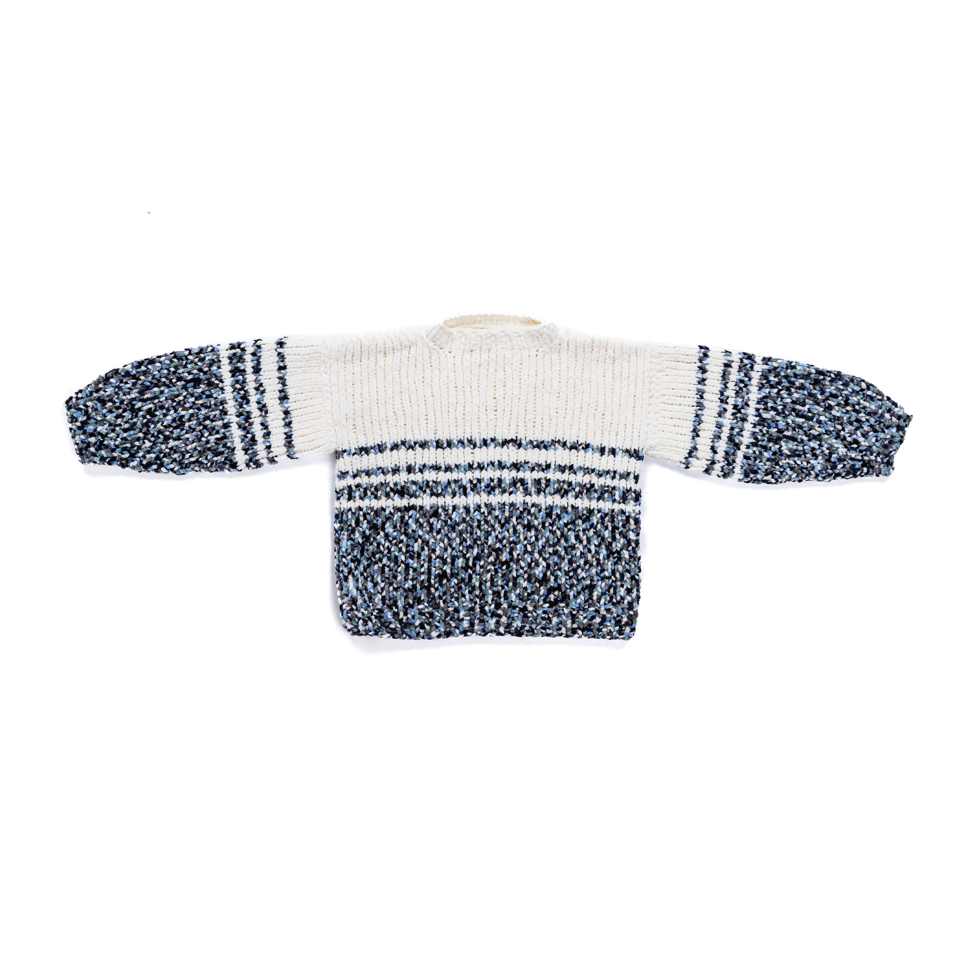 Free Easy Bernat Pixilated Stripes Knit Pullover Pattern