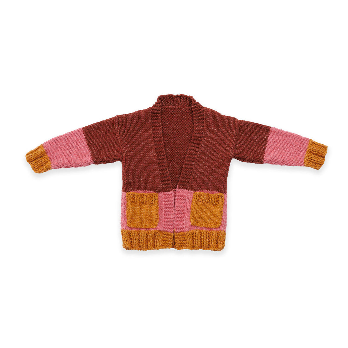Free Easy Bernat Colorblocked Knit Cardigan​ Pattern | Yarnspirations