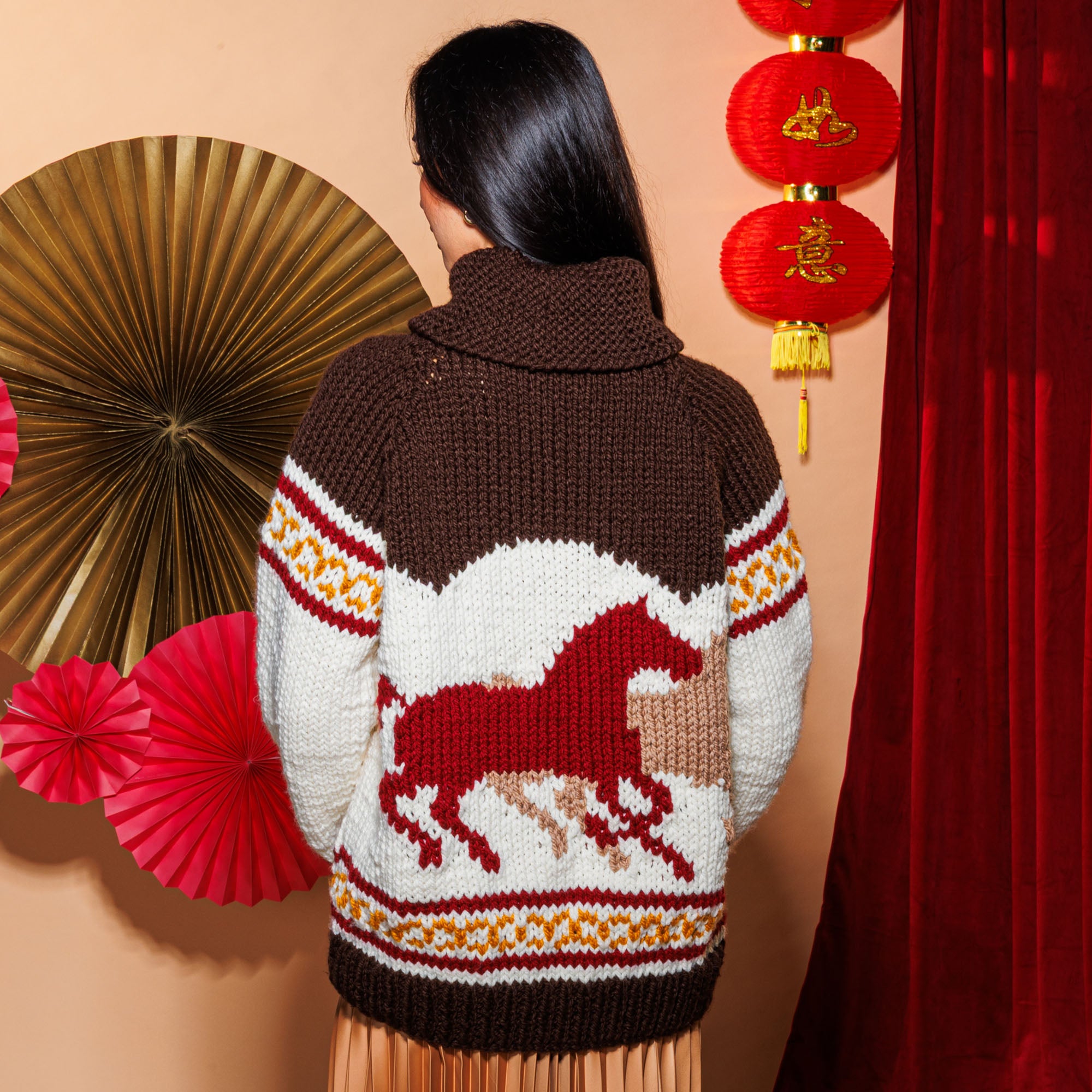 Free Intermediate Bernat Giddy Up Knit Jacket Pattern | Yarnspirations