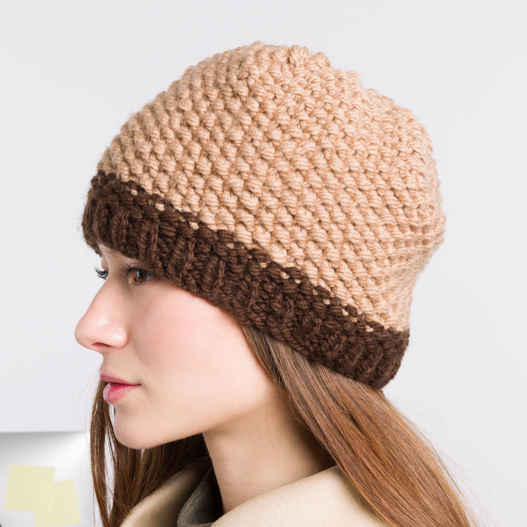 Free Easy Bernat City Chic Knit Hat and Scarf Set​ Pattern