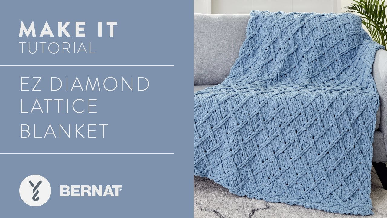 Bernat Alize EZ Diamond Lattice Blanket Craft