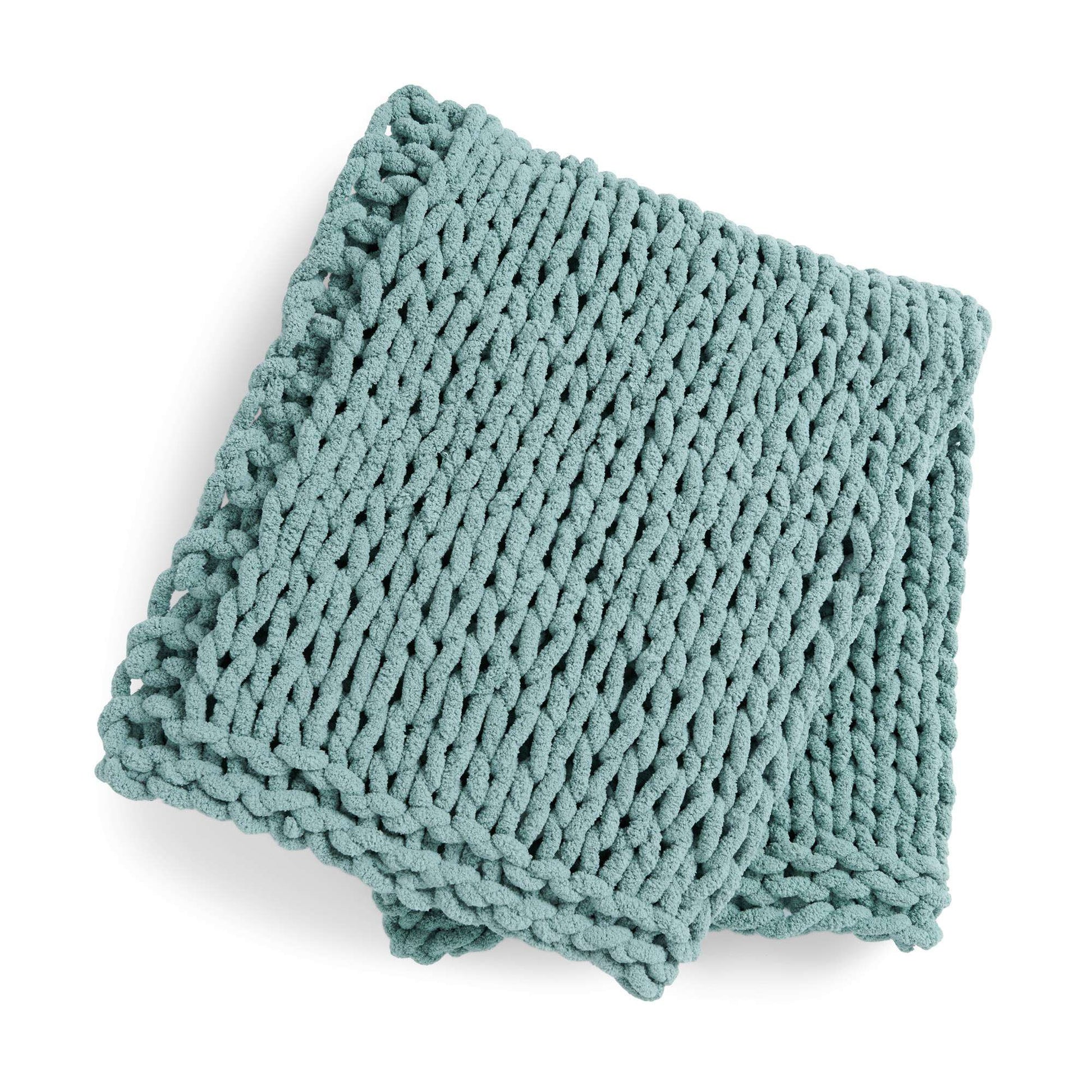 Free Beginner Bernat Ultra Squish Table Knit Blanket Pattern