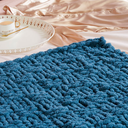 Bernat Blanket Extra Thick Basketweave Table Knit Blanket Craft Blanket made in Bernat Blanket Extra Thick Yarn