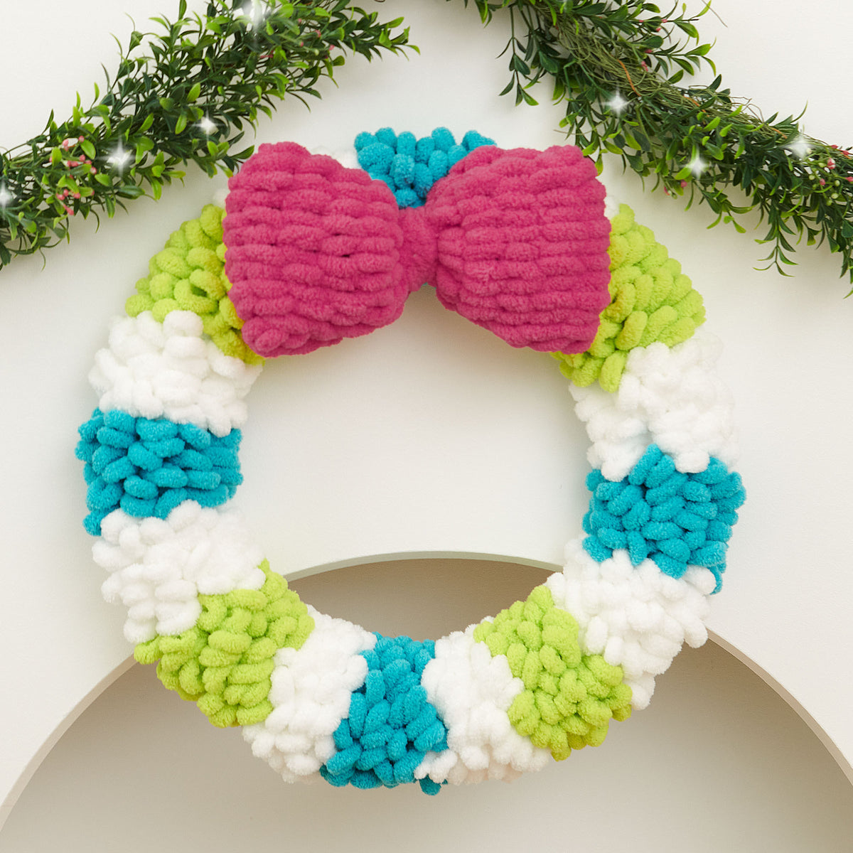 Craft Wreath made in Bernat Alize Blanket-EZ","Alize Blanket-EZ Stripes Yarn