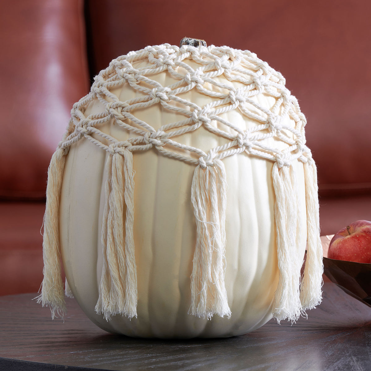 Craft Pillow Cover made in Bernat Macrame Yarn