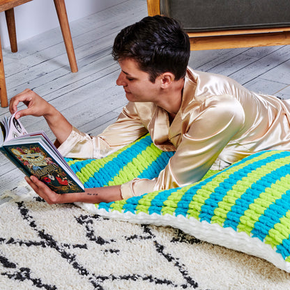 Bernat Craft EZ Stripes Galore Body Pillow Craft Pillow made in Bernat Alize Blanket-EZ Stripes","Alize Blanket-EZ Yarn