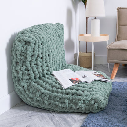 Bernat Table Knit Body Pillow Craft Pillow made in Bernat Blanket Bigger Yarn