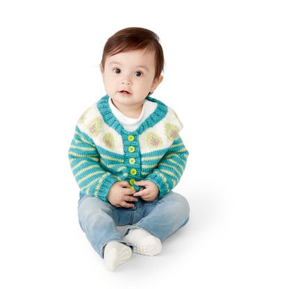 Bernat Five a Day Knit Cardigan Avocado