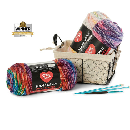 Red Heart Super Saver Bitty Stripes Yarn - Discontinued shades All Variants