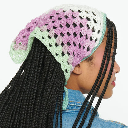 Caron Crochet Hair Bandana Crochet Bandana made in Caron Skinny Cakes Yarn