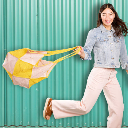 Caron Checkered Squares Crochet Bag Crochet Bag made in Caron Yarn