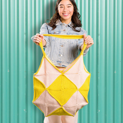 Caron Checkered Squares Crochet Bag Crochet Bag made in Caron Yarn