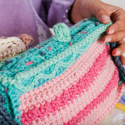 Caron Crochet Birthday Cake Bag Macarons