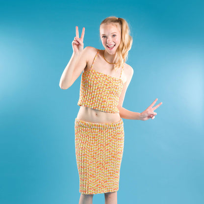 Caron Beginner Crochet Ribbed Skirt Crochet Skirt made in Caron Yarn