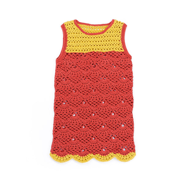 Free Intermediate Caron Short Lacy Crochet Dress Pattern