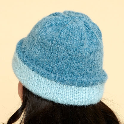 Caron Inside Out Knit Beanie Crochet Beanie made in Caron Colorama Halo Perfect Phasing Yarn