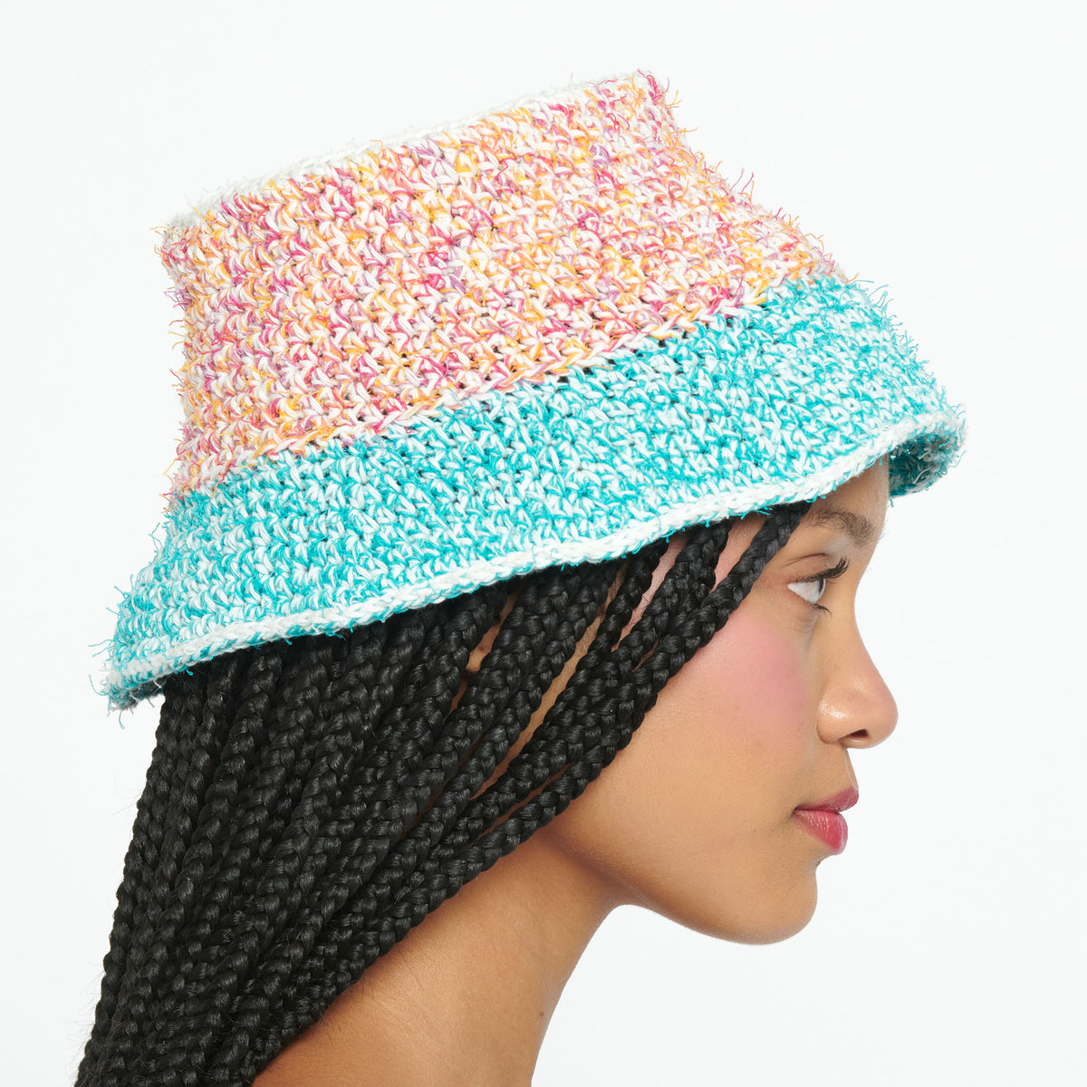 Crochet Hat made in Caron Coconut Cakes Yarn