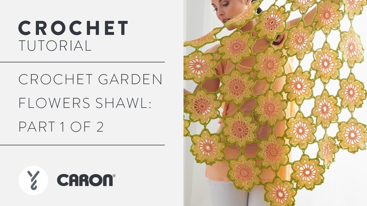 Caron Garden Flowers Shawl Crochet